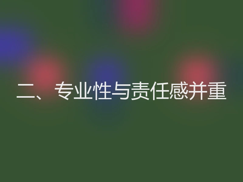 二、专业性与责任感并重