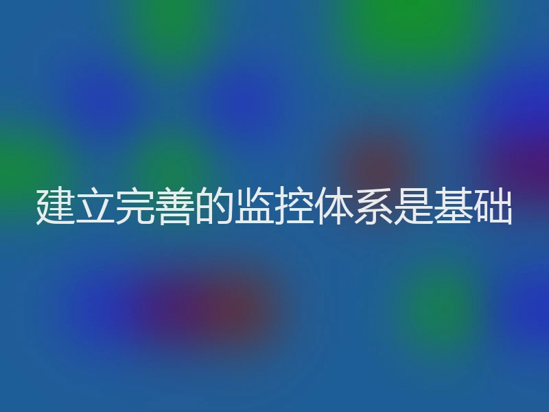 建立完善的监控体系是基础