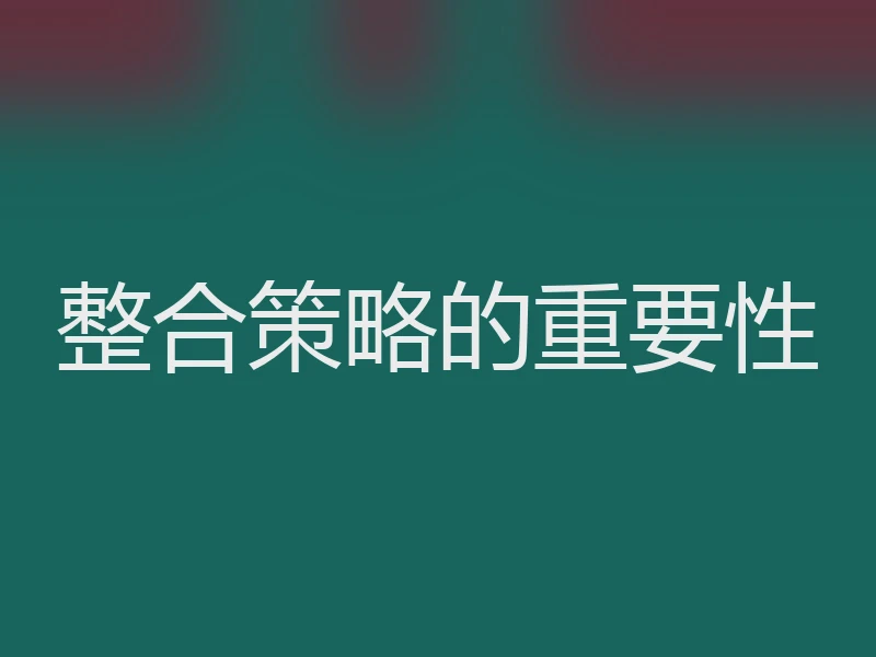 整合策略的重要性