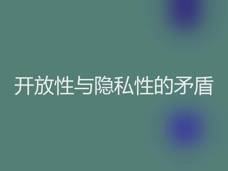 开放性与隐私性的矛盾