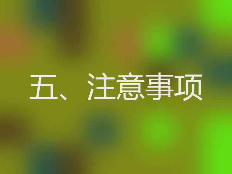 五、注意事项