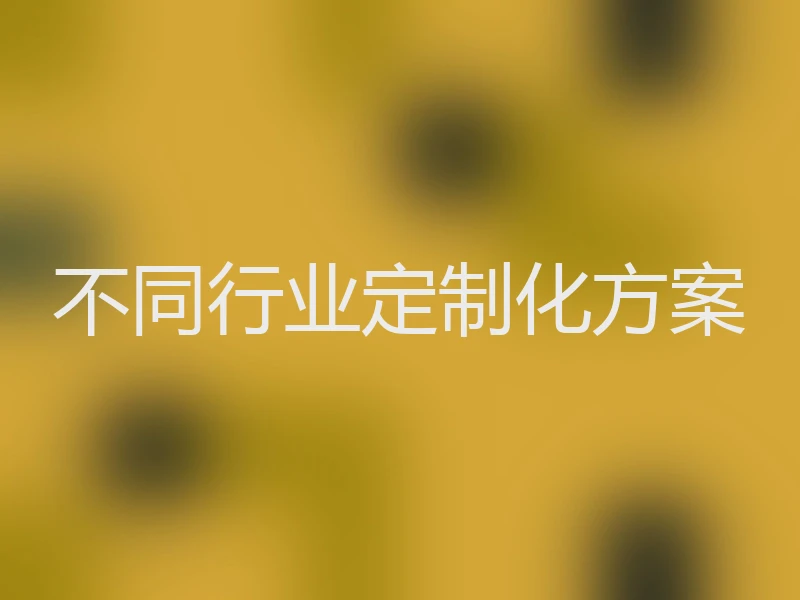 不同行业定制化方案