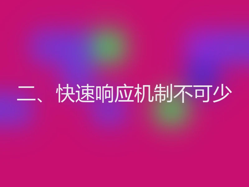 二、快速响应机制不可少