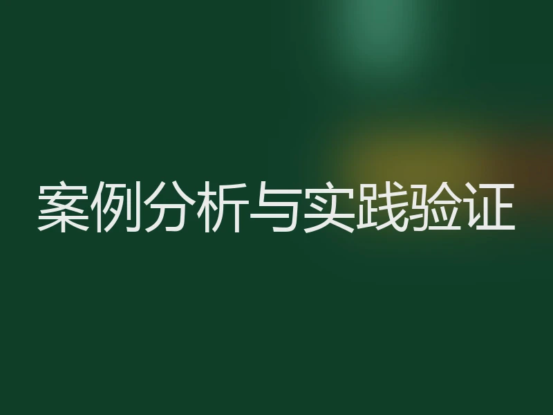 案例分析与实践验证