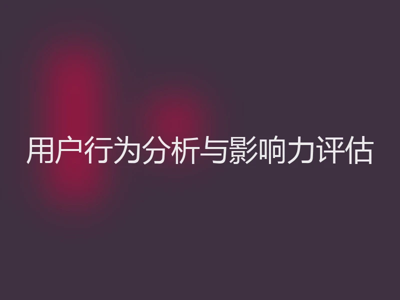 用户行为分析与影响力评估