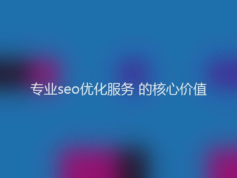 专业seo优化服务 的核心价值
