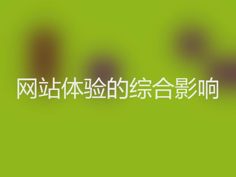 网站体验的综合影响