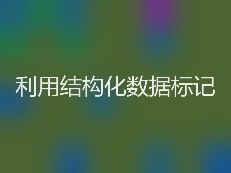 利用结构化数据标记