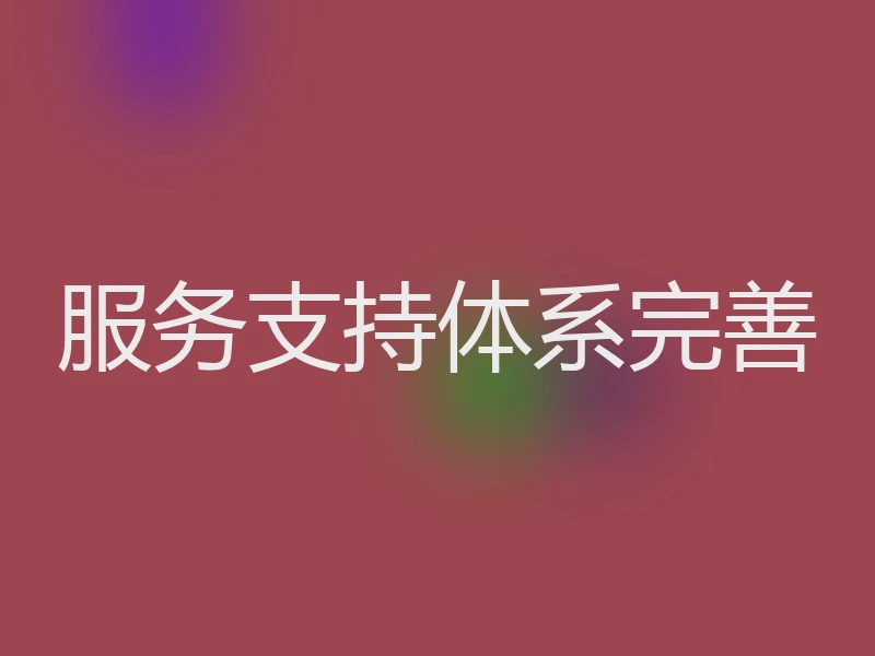 服务支持体系完善