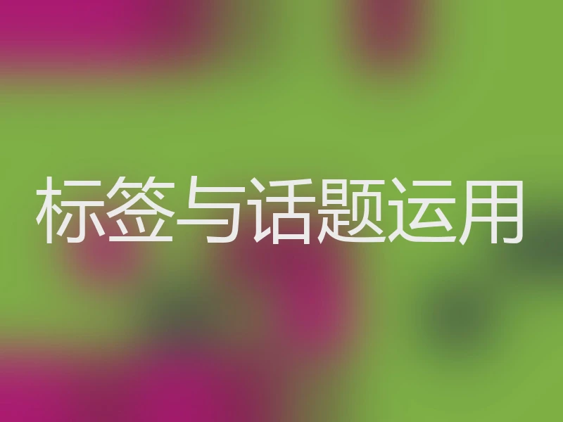 标签与话题运用