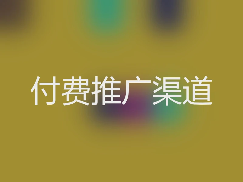 付费推广渠道