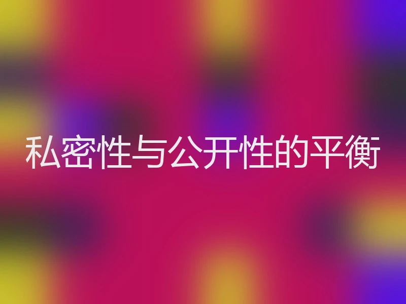 私密性与公开性的平衡