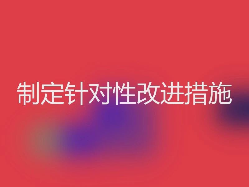 制定针对性改进措施