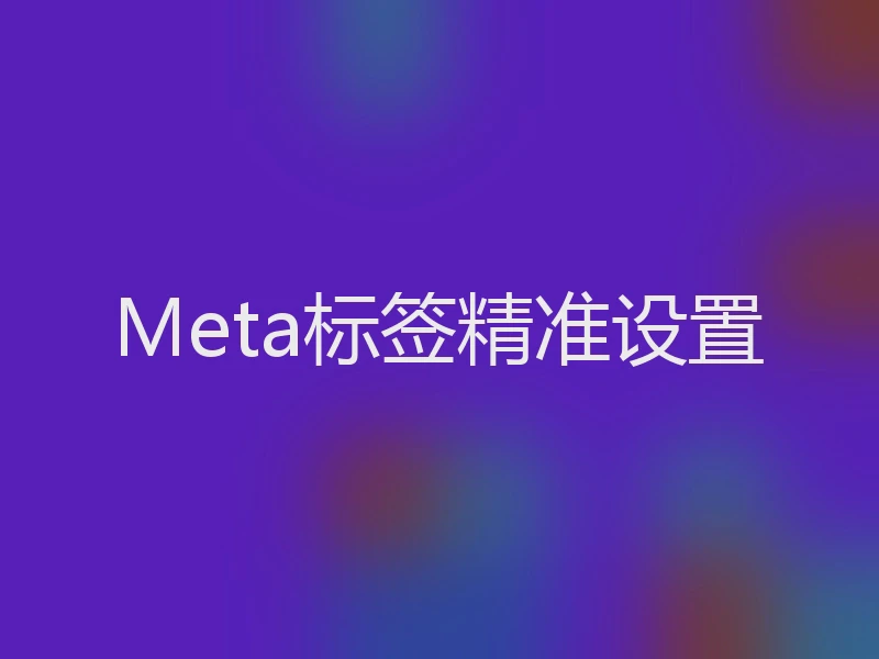 Meta标签精准设置