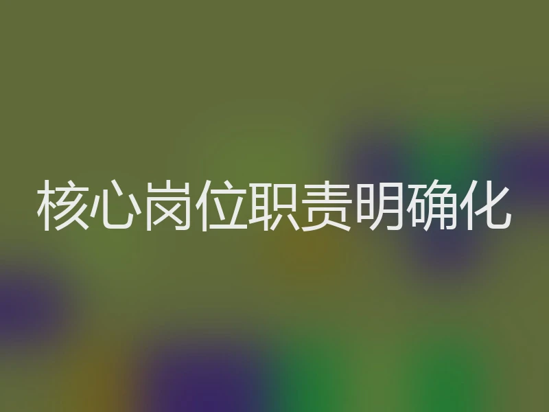 核心岗位职责明确化