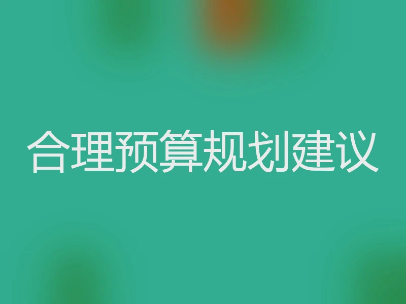 合理预算规划建议