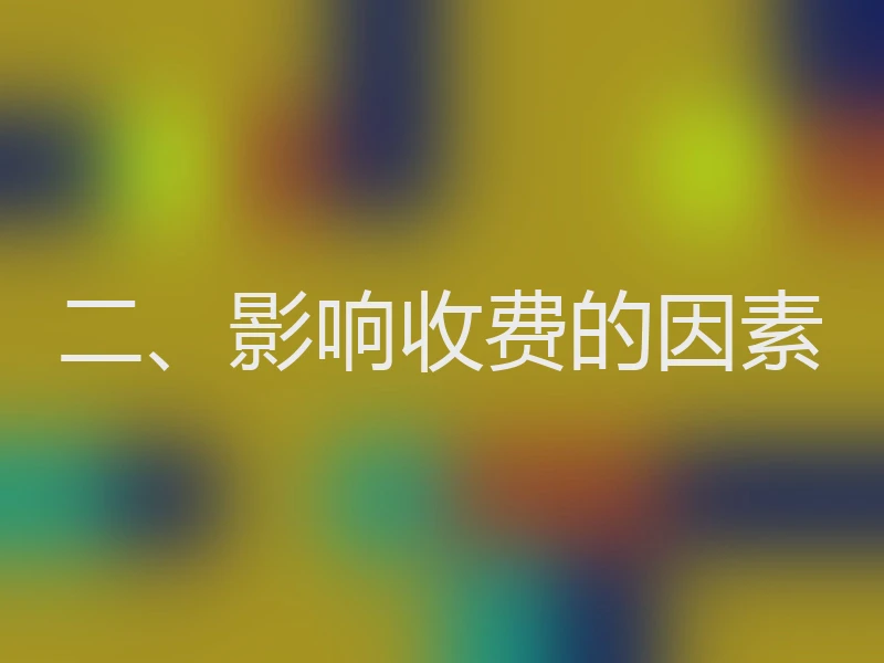 二、影响收费的因素