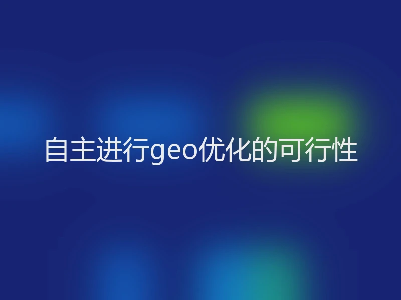 自主进行geo优化的可行性