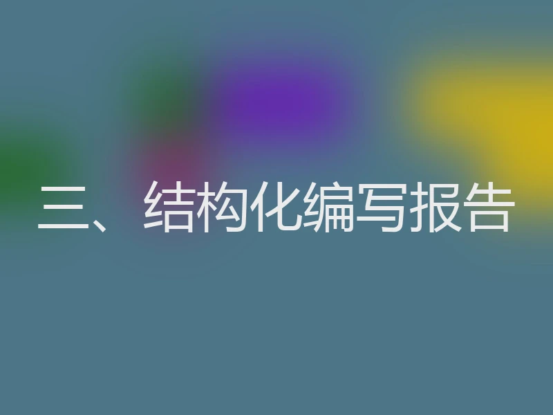 三、结构化编写报告