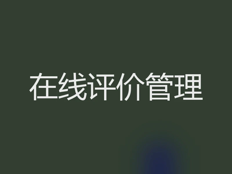在线评价管理