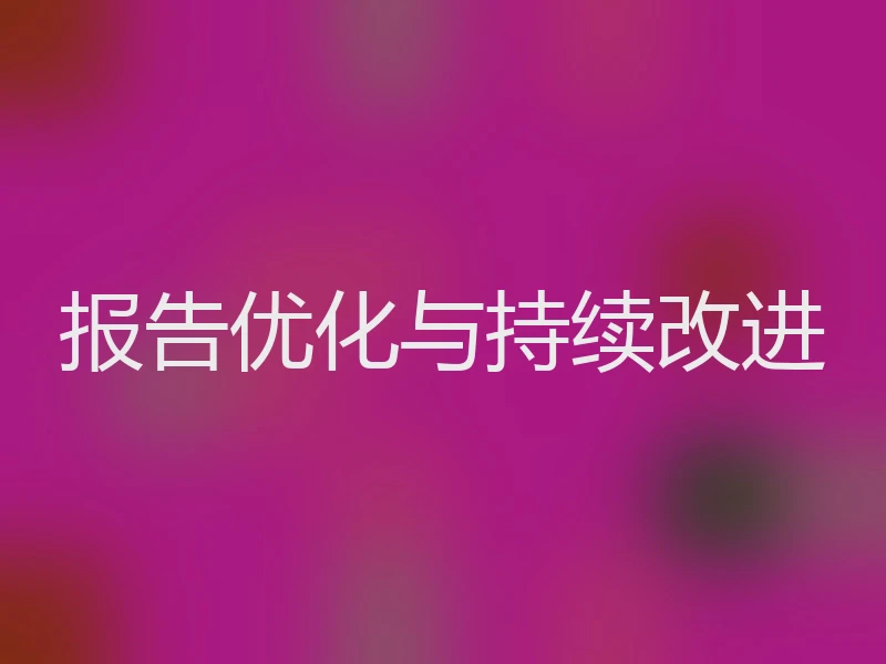 报告优化与持续改进