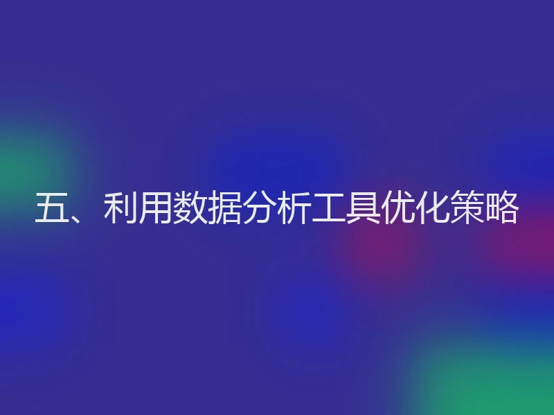 五、利用数据分析工具优化策略