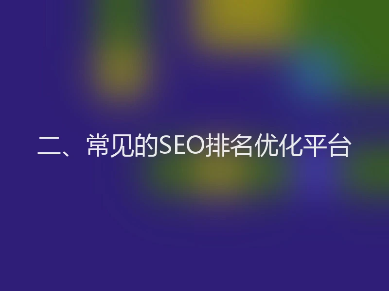 二、常见的SEO排名优化平台