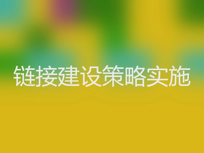 链接建设策略实施