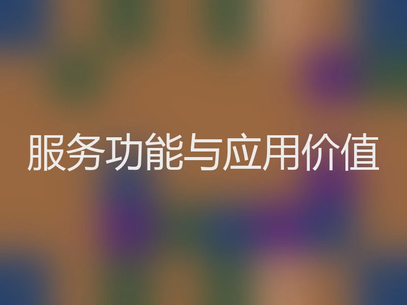 服务功能与应用价值
