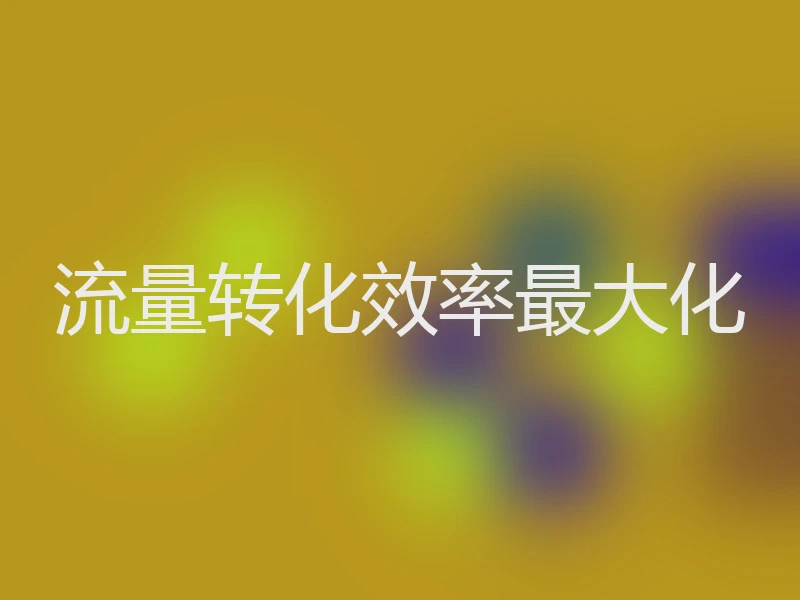 流量转化效率最大化
