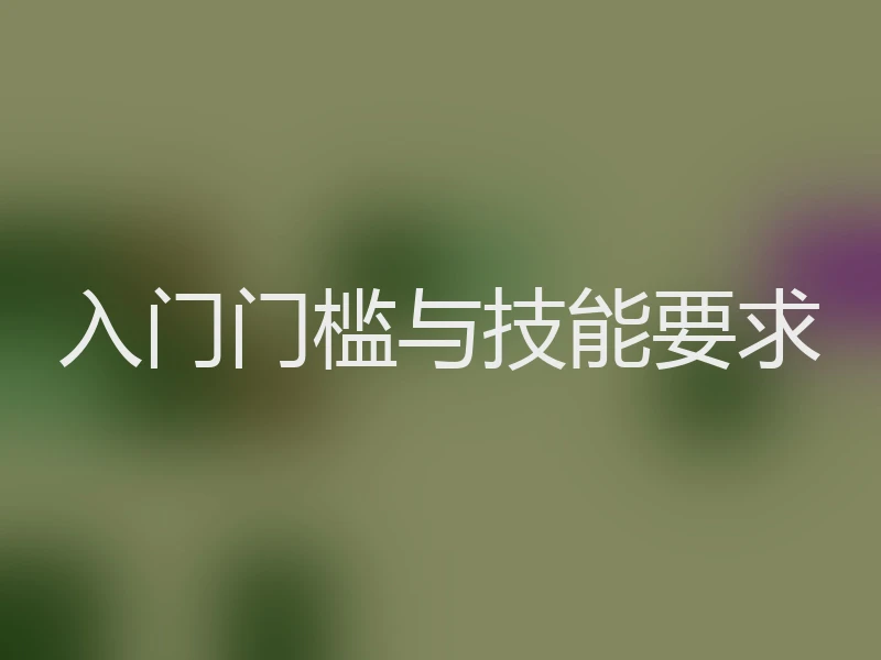 入门门槛与技能要求