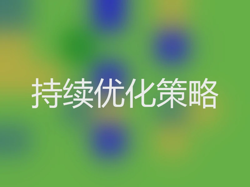 持续优化策略