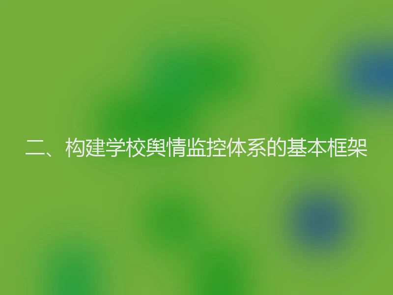 二、构建学校舆情监控体系的基本框架