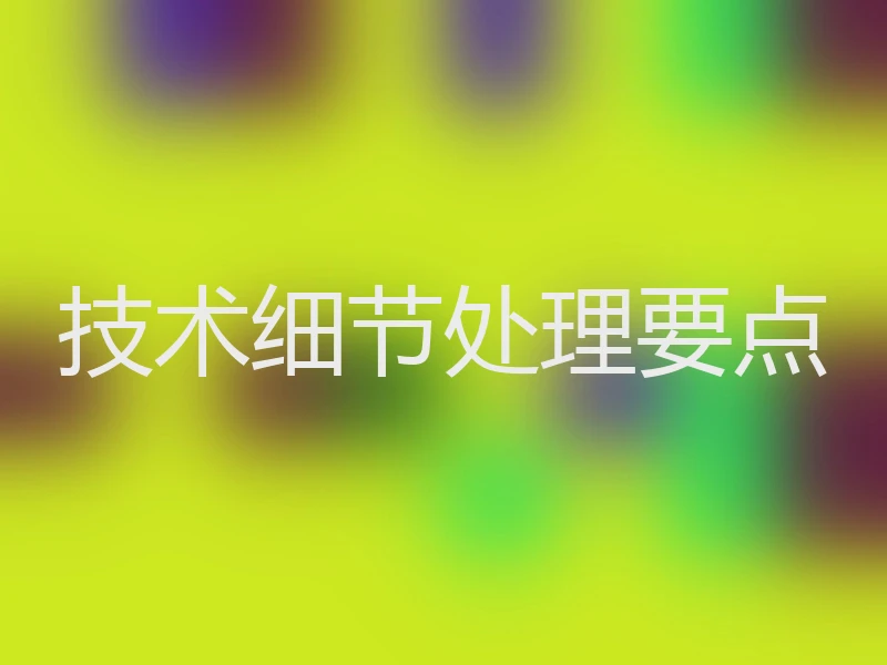 技术细节处理要点