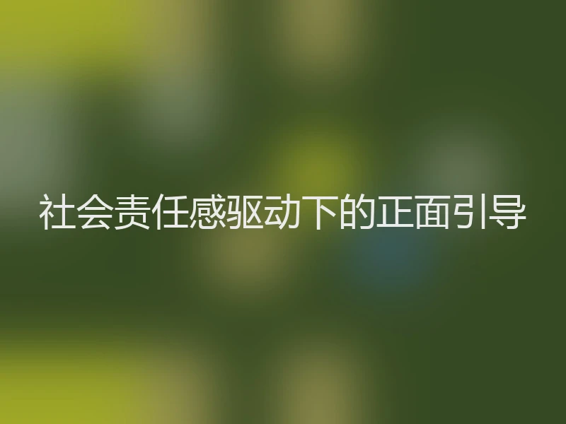 社会责任感驱动下的正面引导