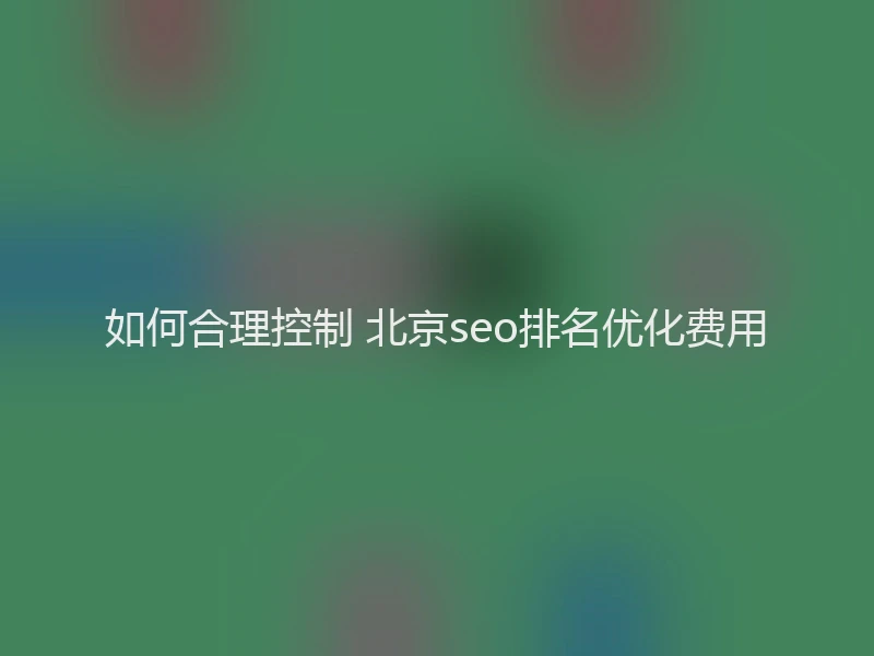 如何合理控制 北京seo排名优化费用