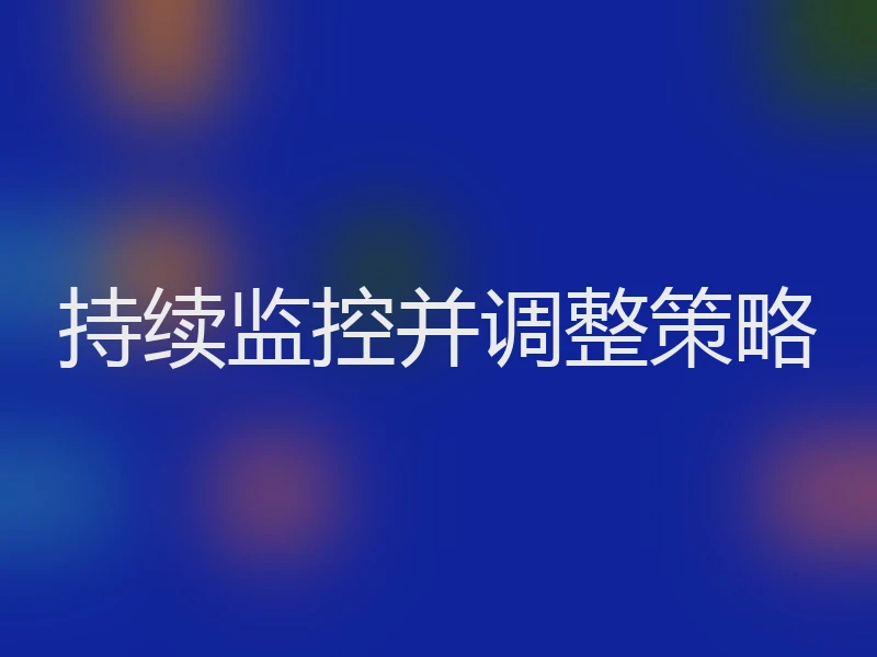 持续监控并调整策略