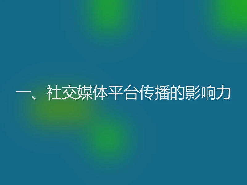 一、社交媒体平台传播的影响力