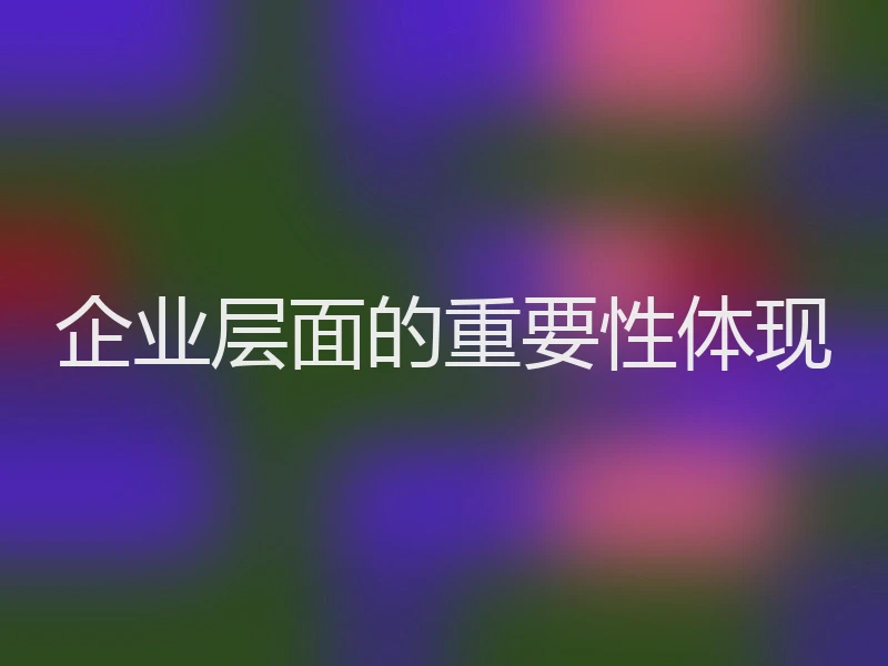 企业层面的重要性体现