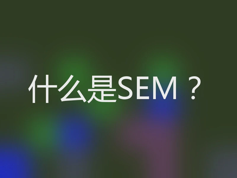 什么是SEM？