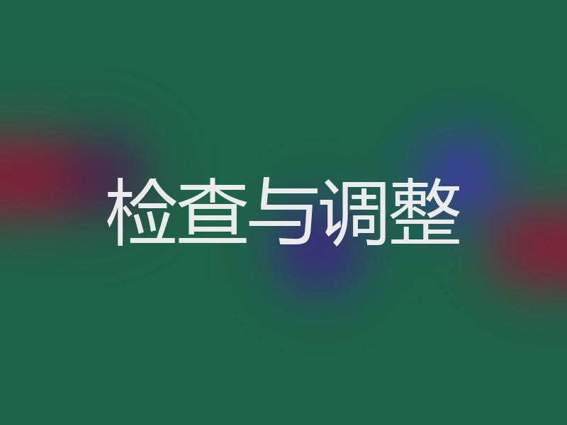 检查与调整