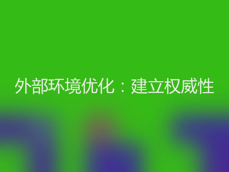 外部环境优化:建立权威性
