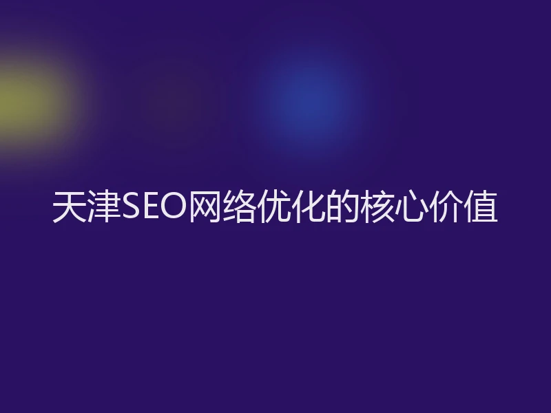 天津SEO网络优化的核心价值