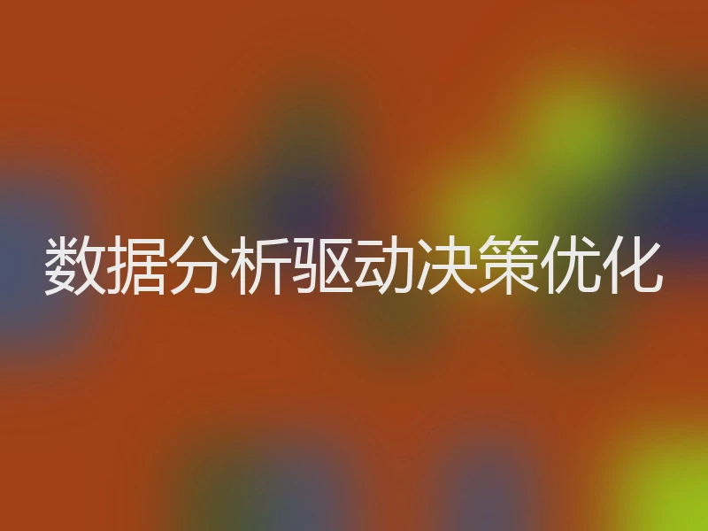 数据分析驱动决策优化