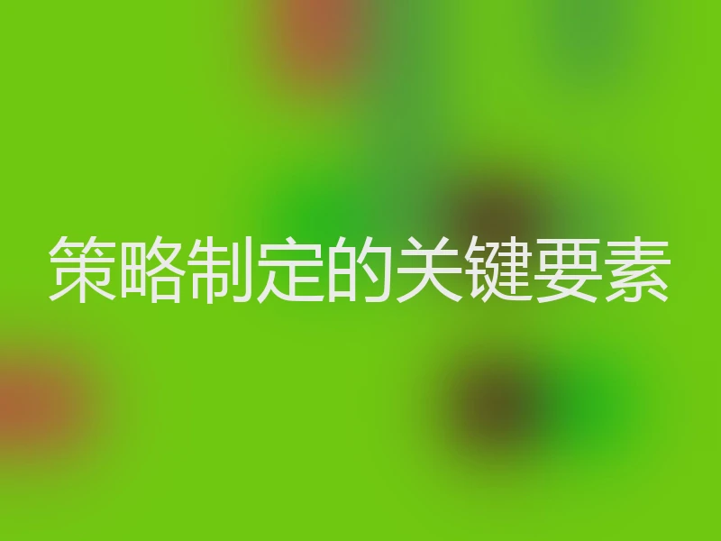 策略制定的关键要素