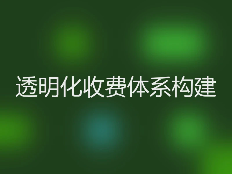 透明化收费体系构建