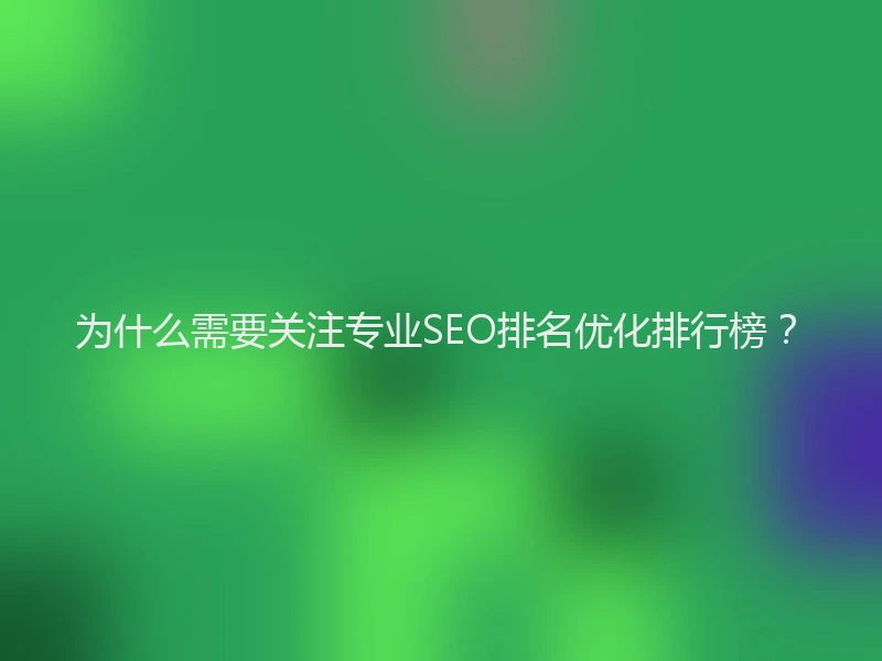 为什么需要关注专业SEO排名优化排行榜？