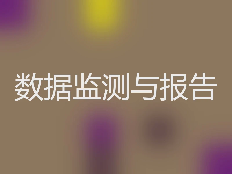 数据监测与报告
