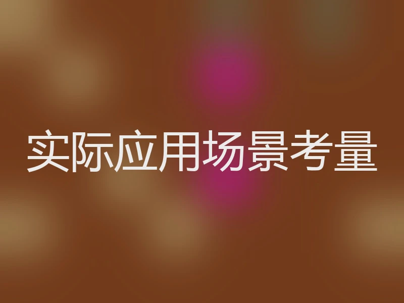 实际应用场景考量