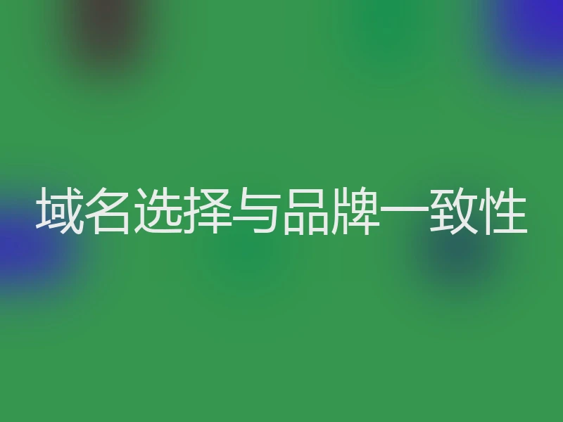 域名选择与品牌一致性
